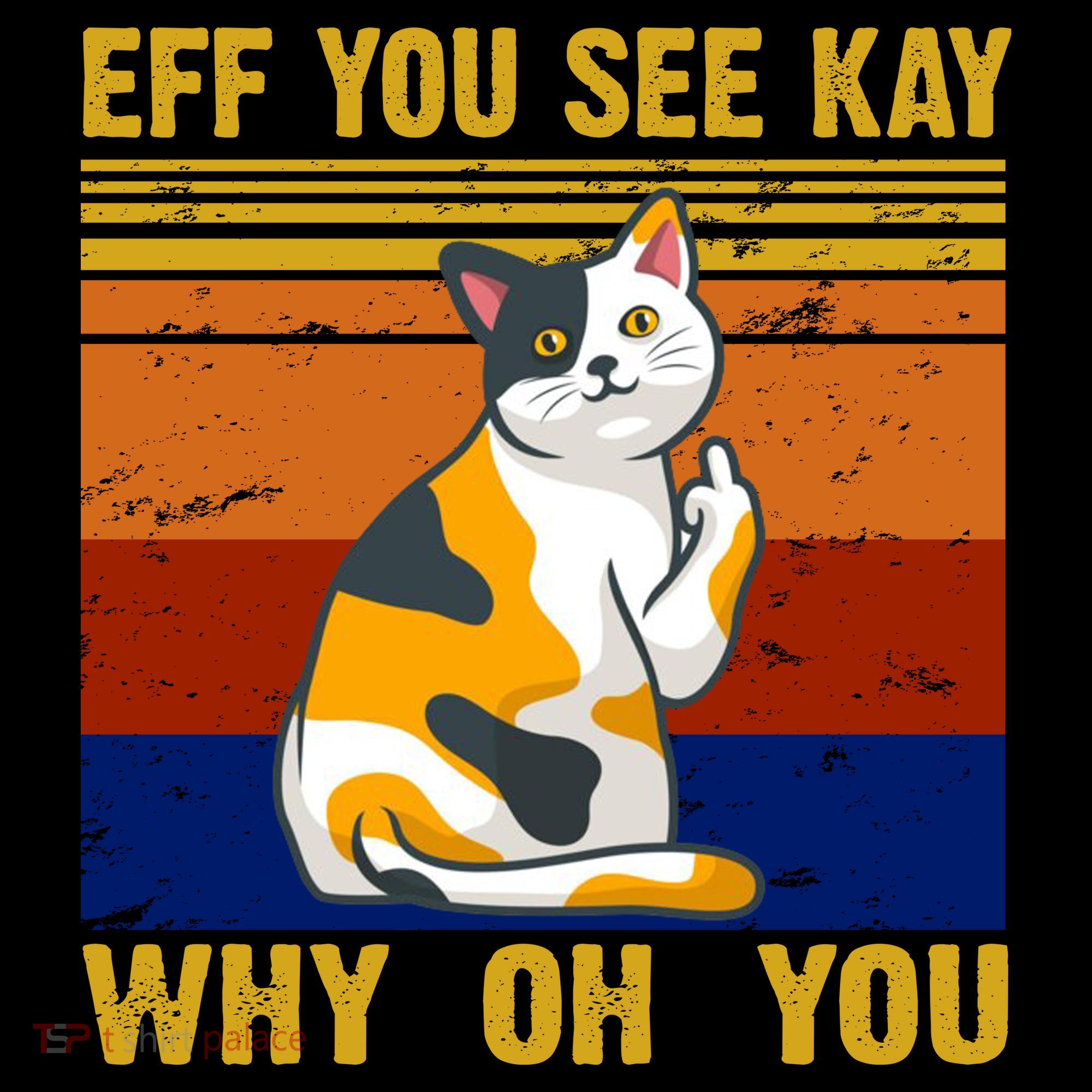 EFF You See Kay Why Oh You Funny Cat Middle Finger Women's Hoodie