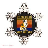 EFF You See Kay Why Oh You Funny Cat Middle Finger Ornament thumb 0