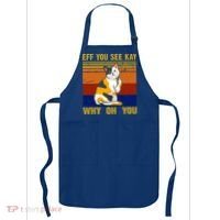EFF You See Kay Why Oh You Funny Cat Middle Finger Apron thumb 0