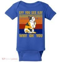 EFF You See Kay Why Oh You Funny Cat Middle Finger Baby Bodysuit thumb 0