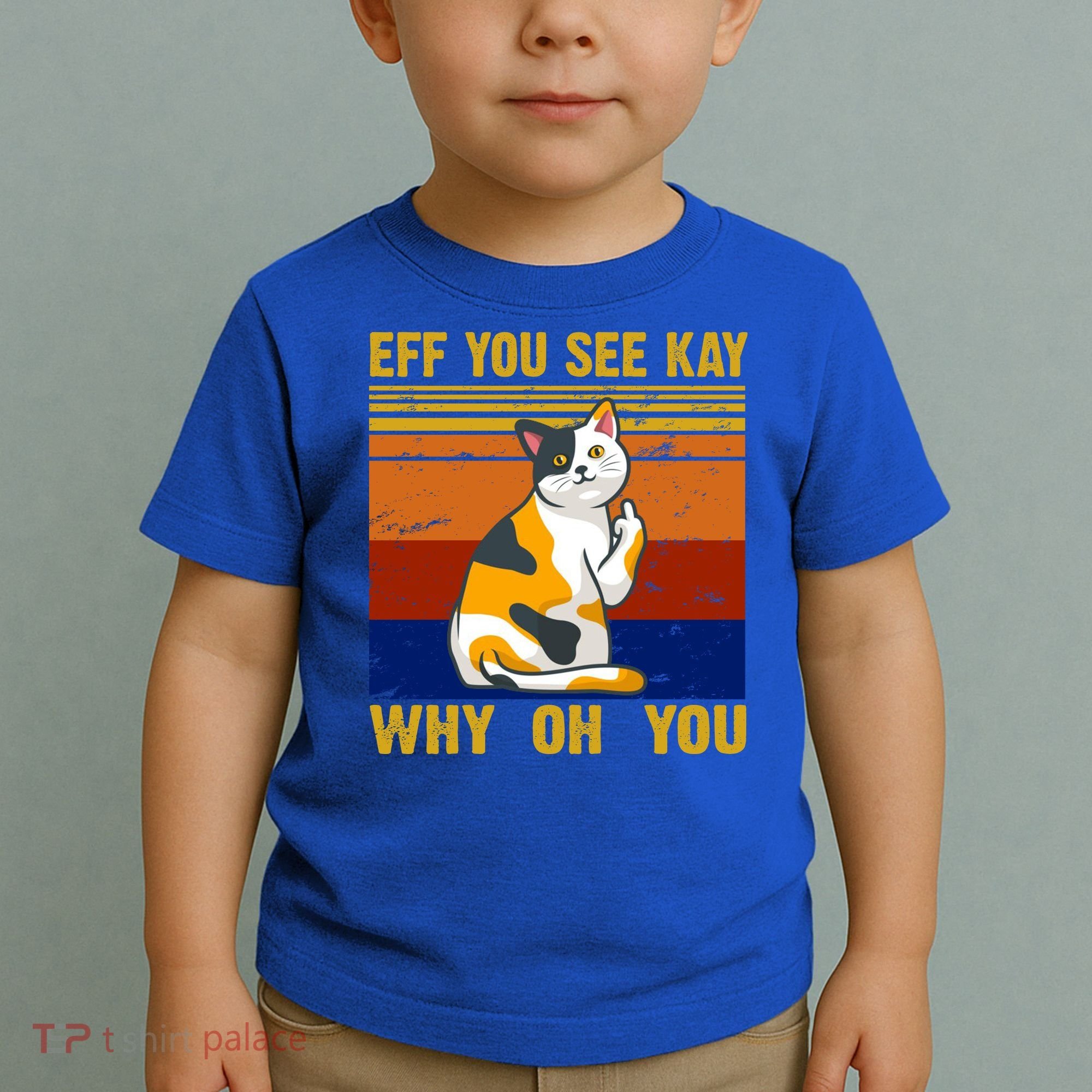 EFF You See Kay Why Oh You Funny Cat Middle Finger Toddler T-Shirt