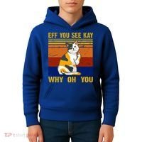 EFF You See Kay Why Oh You Funny Cat Middle Finger Kids Hoodie thumb 4