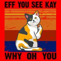 EFF You See Kay Why Oh You Funny Cat Middle Finger Santa Hat thumb 1