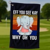 EFF You See Kay Why Oh You Elephant Golf Towel thumb 1