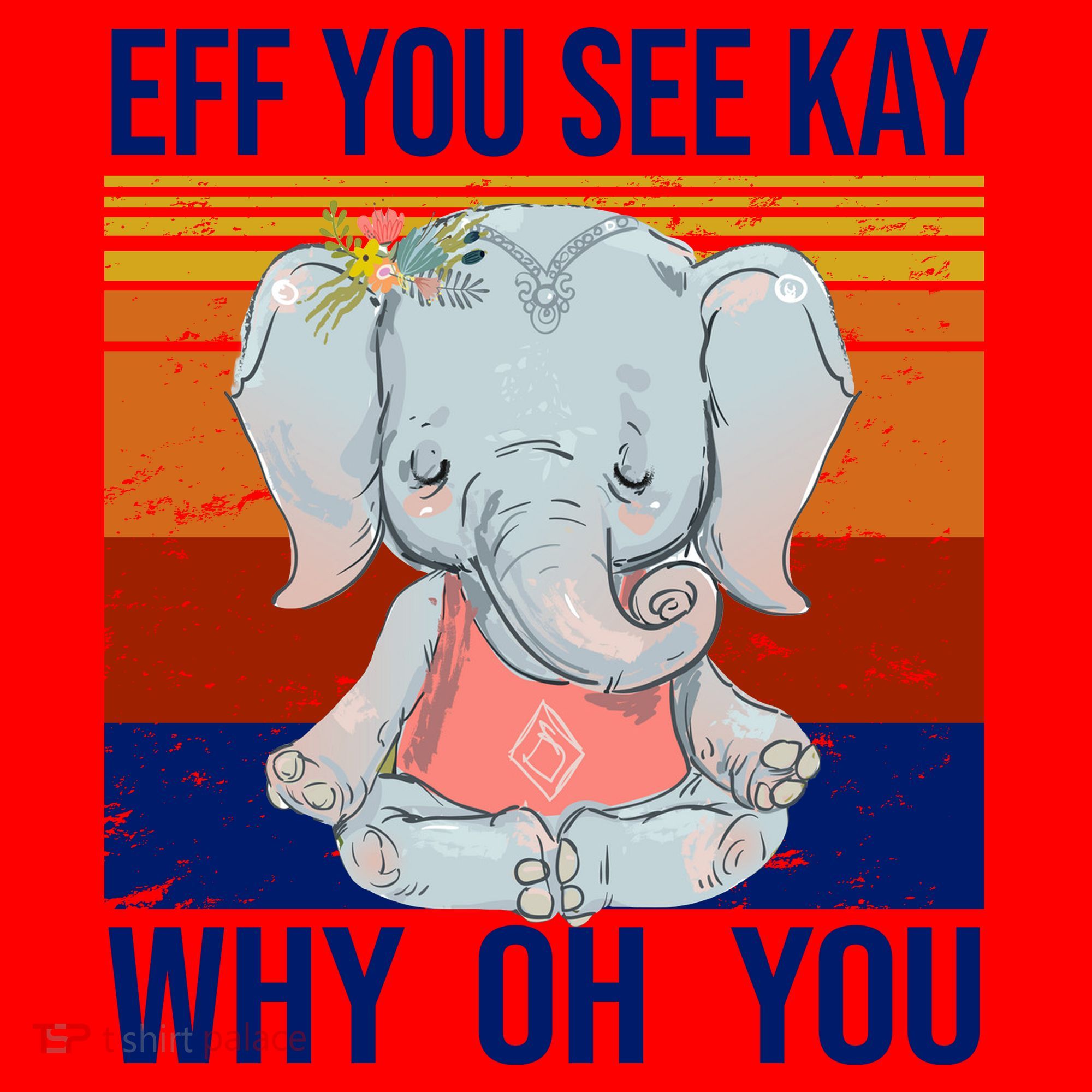 EFF You See Kay Why Oh You Elephant Santa Hat
