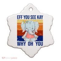 EFF You See Kay Why Oh You Elephant Ceramic Ornament thumb 0