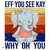EFF You See Kay Why Oh You Elephant Ceramic Ornament thumb 2