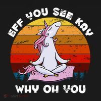 EFF You See Kay Why Oh You Funny Yoga Unicorn Women's Hoodie thumb 2
