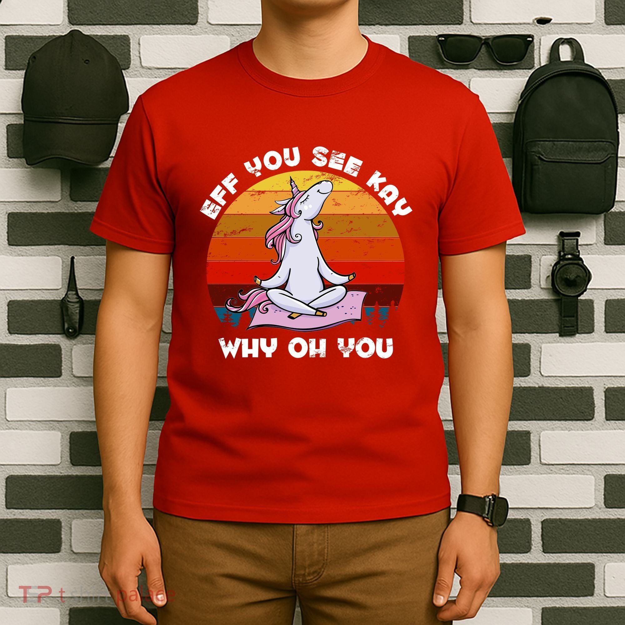 EFF You See Kay Why Oh You Funny Yoga Unicorn T-Shirt