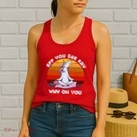 EFF You See Kay Why Oh You Funny Yoga Unicorn Women's Tank Top thumb 2
