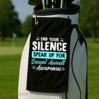 End Your Silence Speak Up For Sexual Assault Awareness Meaningful Gift Golf Towel thumb 2