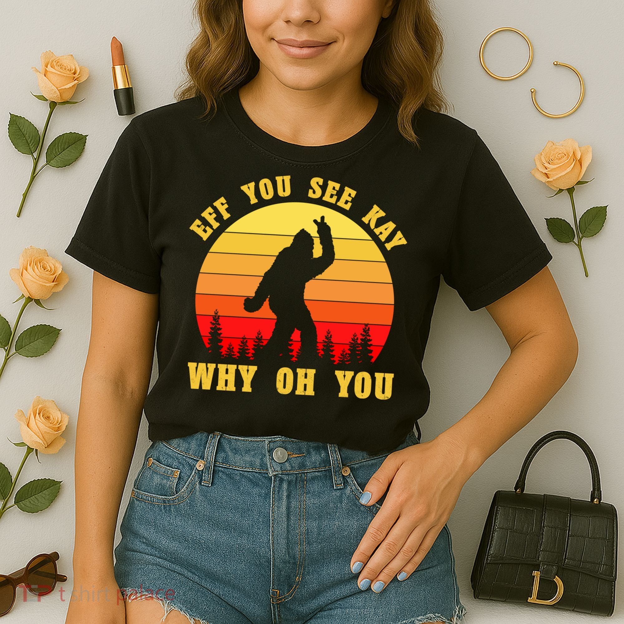 Eff You See Kay Why Oh You Bigfoot Sasquatch Funny Meme Comfort Colors Boxy T-Shirt