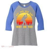 Eff You See Kay Why Oh You Bigfoot Sasquatch Funny Meme Women's Tri-Blend 3/4-Sleeve Raglan Shirt thumb 0
