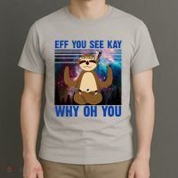 Eff You See Kay Why Oh You Yoga Sloth Space Galaxy T-Shirt thumb 3