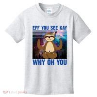 Eff You See Kay Why Oh You Yoga Sloth Space Galaxy Kids T-Shirt thumb 0
