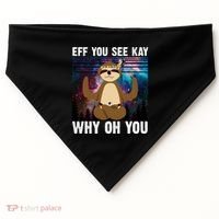 Eff You See Kay Why Oh You Yoga Sloth Space Galaxy USA-Made Doggie Bandana thumb 0