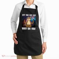 Eff You See Kay Why Oh You Yoga Sloth Space Galaxy Apron thumb 2