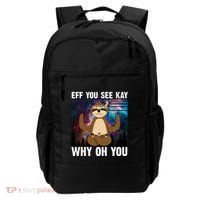 Eff You See Kay Why Oh You Yoga Sloth Space Galaxy Backpack thumb 0