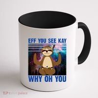 Eff You See Kay Why Oh You Yoga Sloth Space Galaxy Coffee Mug thumb 1