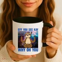 Eff You See Kay Why Oh You Yoga Sloth Space Galaxy Coffee Mug thumb 3