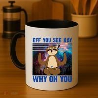 Eff You See Kay Why Oh You Yoga Sloth Space Galaxy Coffee Mug thumb 4