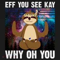 Eff You See Kay Why Oh You Yoga Sloth Space Galaxy Women's Hoodie thumb 2