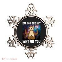 Eff You See Kay Why Oh You Yoga Sloth Space Galaxy Ornament thumb 0