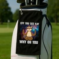 Eff You See Kay Why Oh You Yoga Sloth Space Galaxy Golf Towel thumb 2