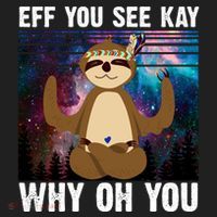 Eff You See Kay Why Oh You Yoga Sloth Space Galaxy Golf Towel thumb 3