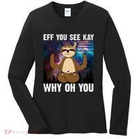 Eff You See Kay Why Oh You Yoga Sloth Space Galaxy Women's Long Sleeve Shirt thumb 0