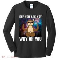 Eff You See Kay Why Oh You Yoga Sloth Space Galaxy Kids Long Sleeve Shirt thumb 0