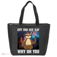 Eff You See Kay Why Oh You Yoga Sloth Space Galaxy Tote Bag thumb 0