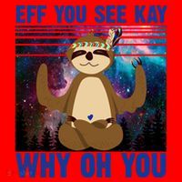 Eff You See Kay Why Oh You Yoga Sloth Space Galaxy Santa Hat thumb 1