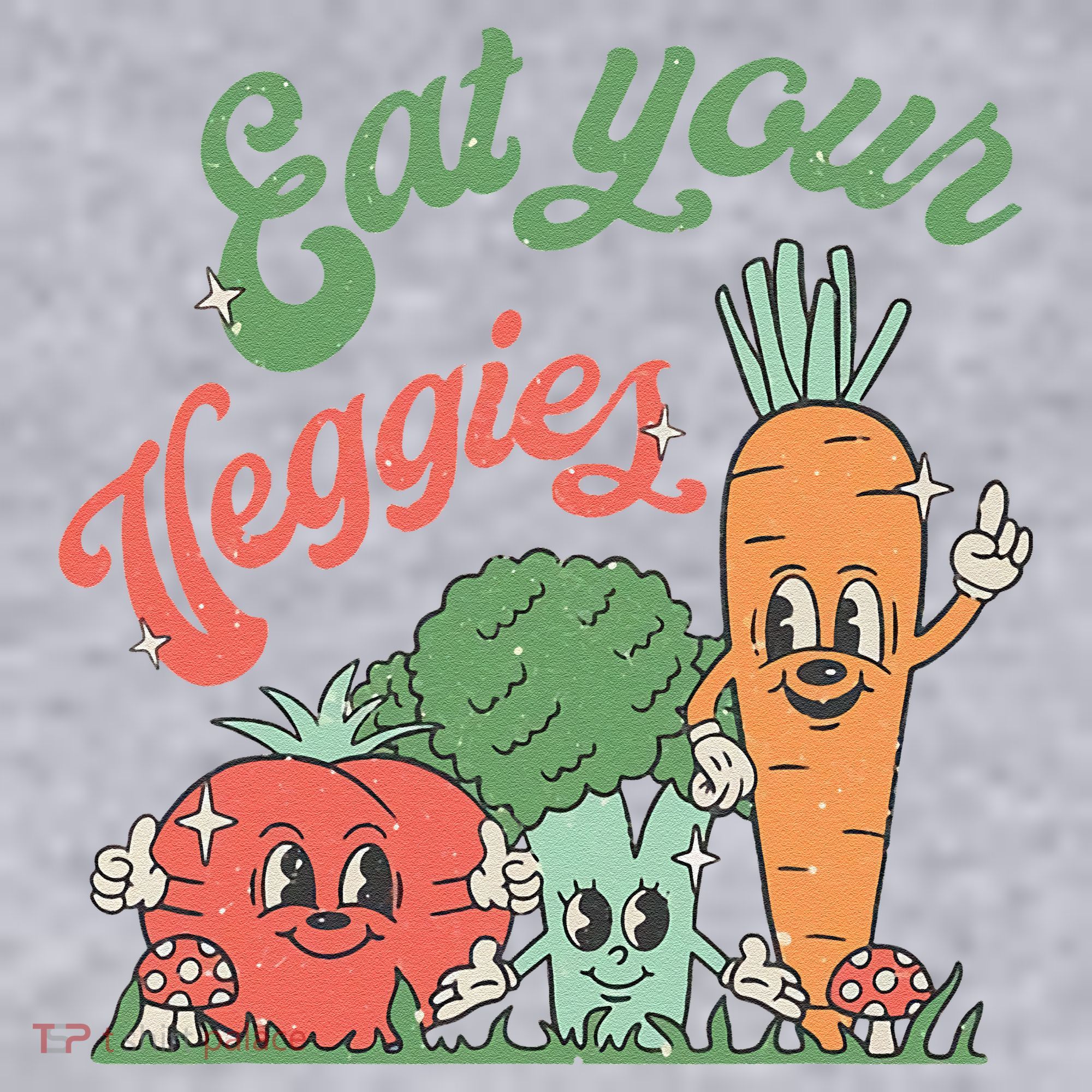 Eat Your Veggies Retro Vegan Farmer Market Vegetable Women's Sweatshirt