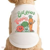 Eat Your Veggies Retro Vegan Farmer Market Vegetable Doggie Tank thumb 0