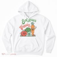 Eat Your Veggies Retro Vegan Farmer Market Vegetable Hoodie thumb 0