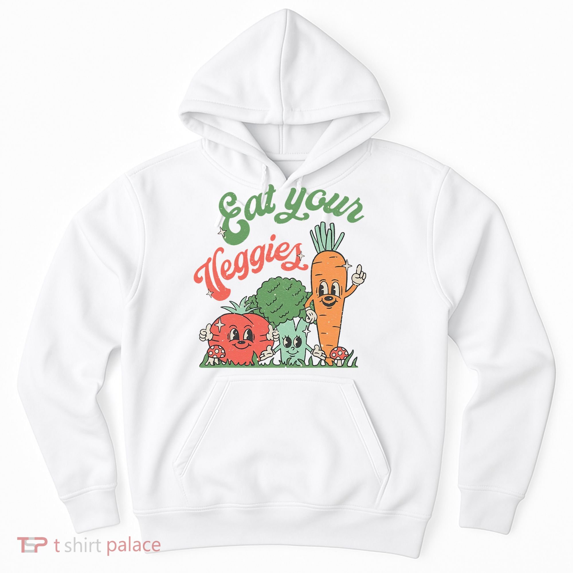 Eat Your Veggies Retro Vegan Farmer Market Vegetable Hoodie