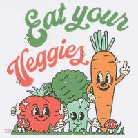 Eat Your Veggies Retro Vegan Farmer Market Vegetable Long Sleeve Shirt thumb 2