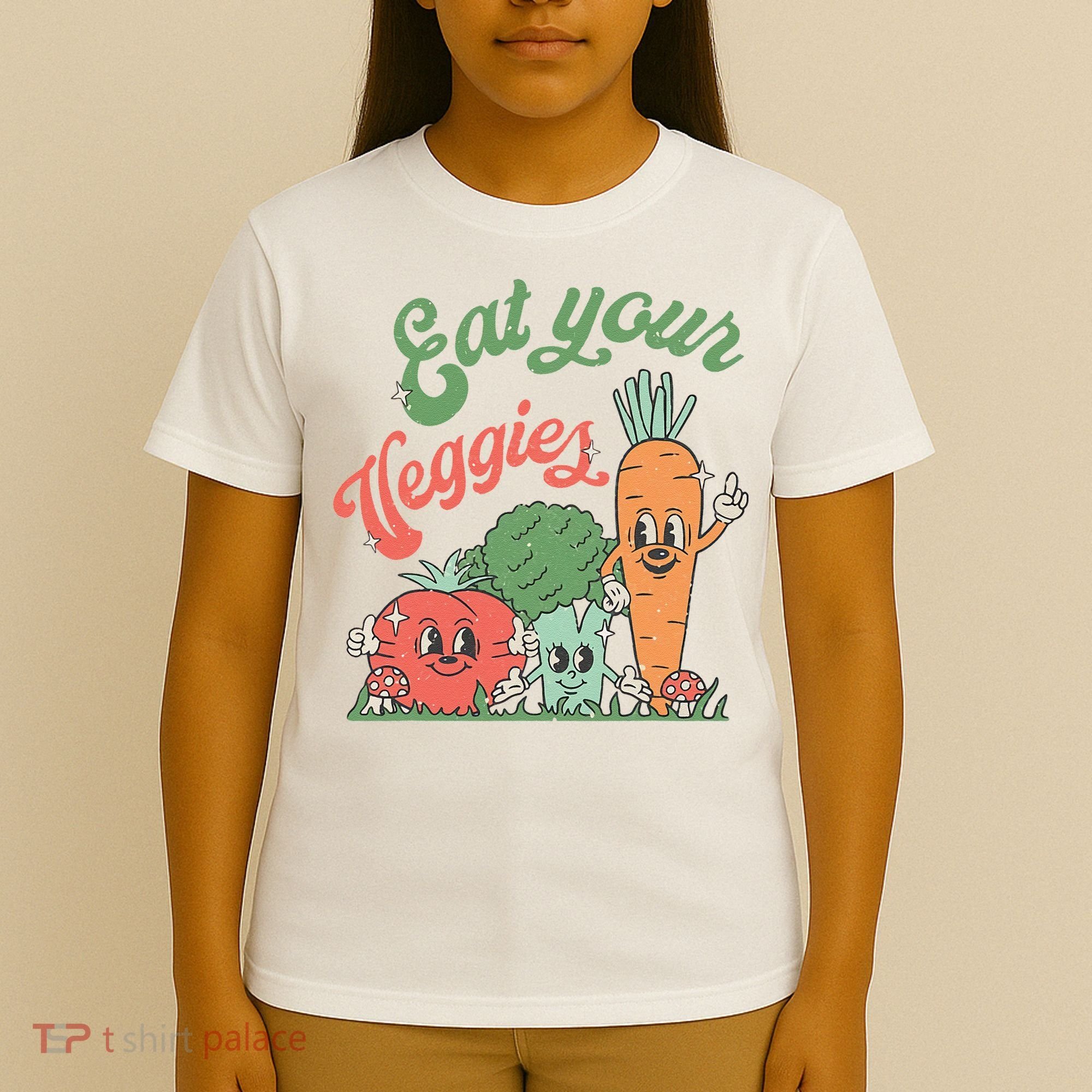 Eat Your Veggies Retro Vegan Farmer Market Vegetable T-Shirt