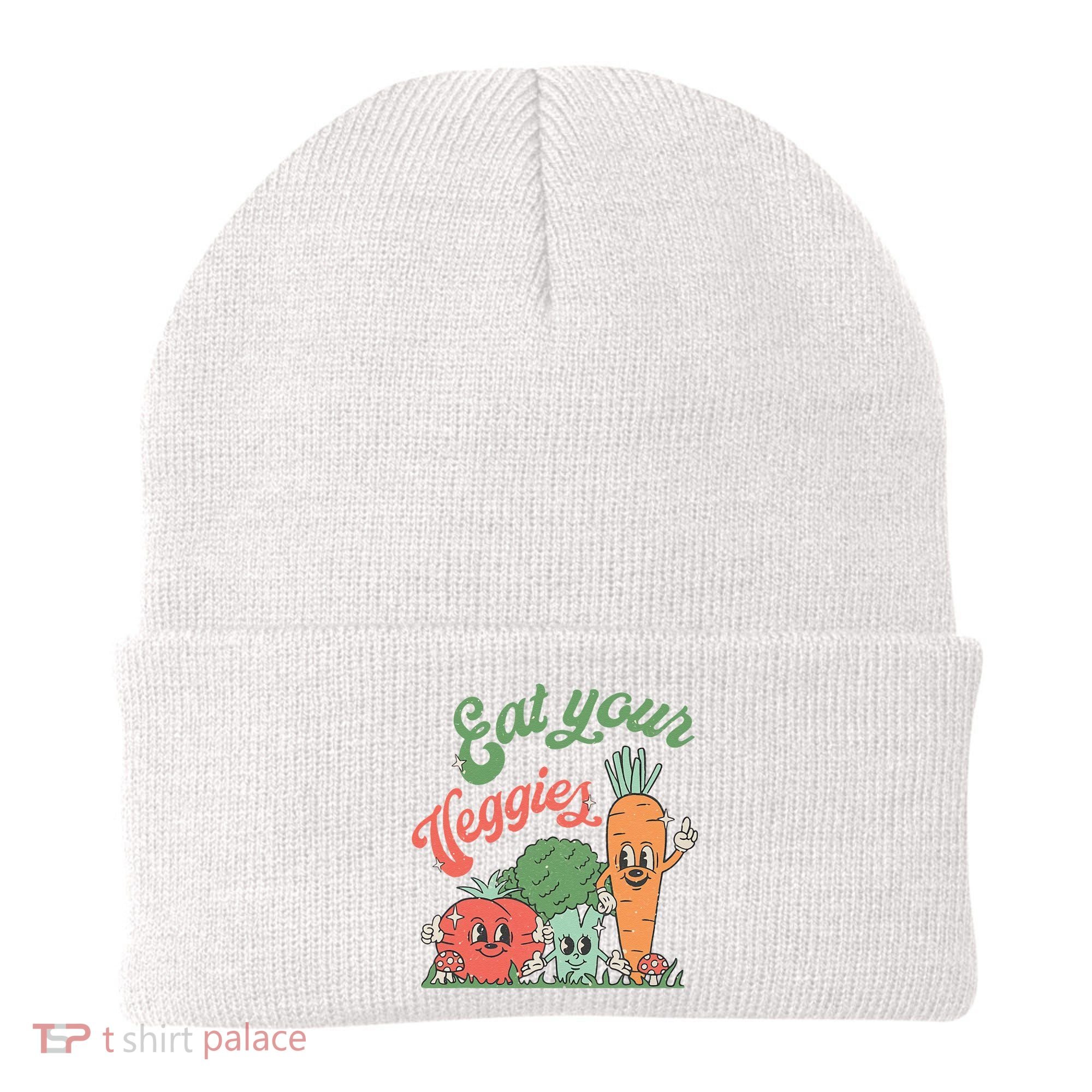 Eat Your Veggies Retro Vegan Farmer Market Vegetable Beanie