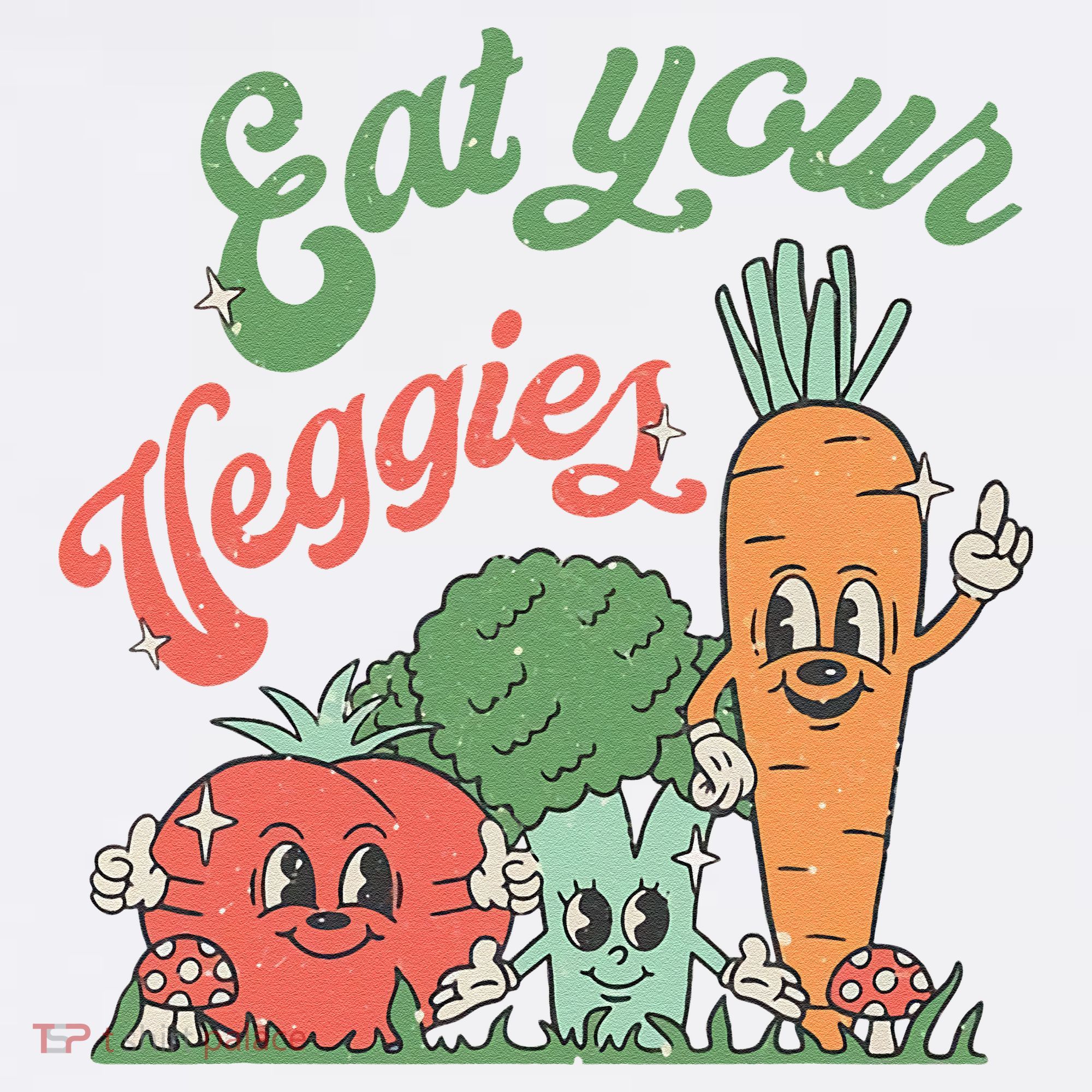 Eat Your Veggies Retro Vegan Farmer Market Vegetable Women's Tank Top