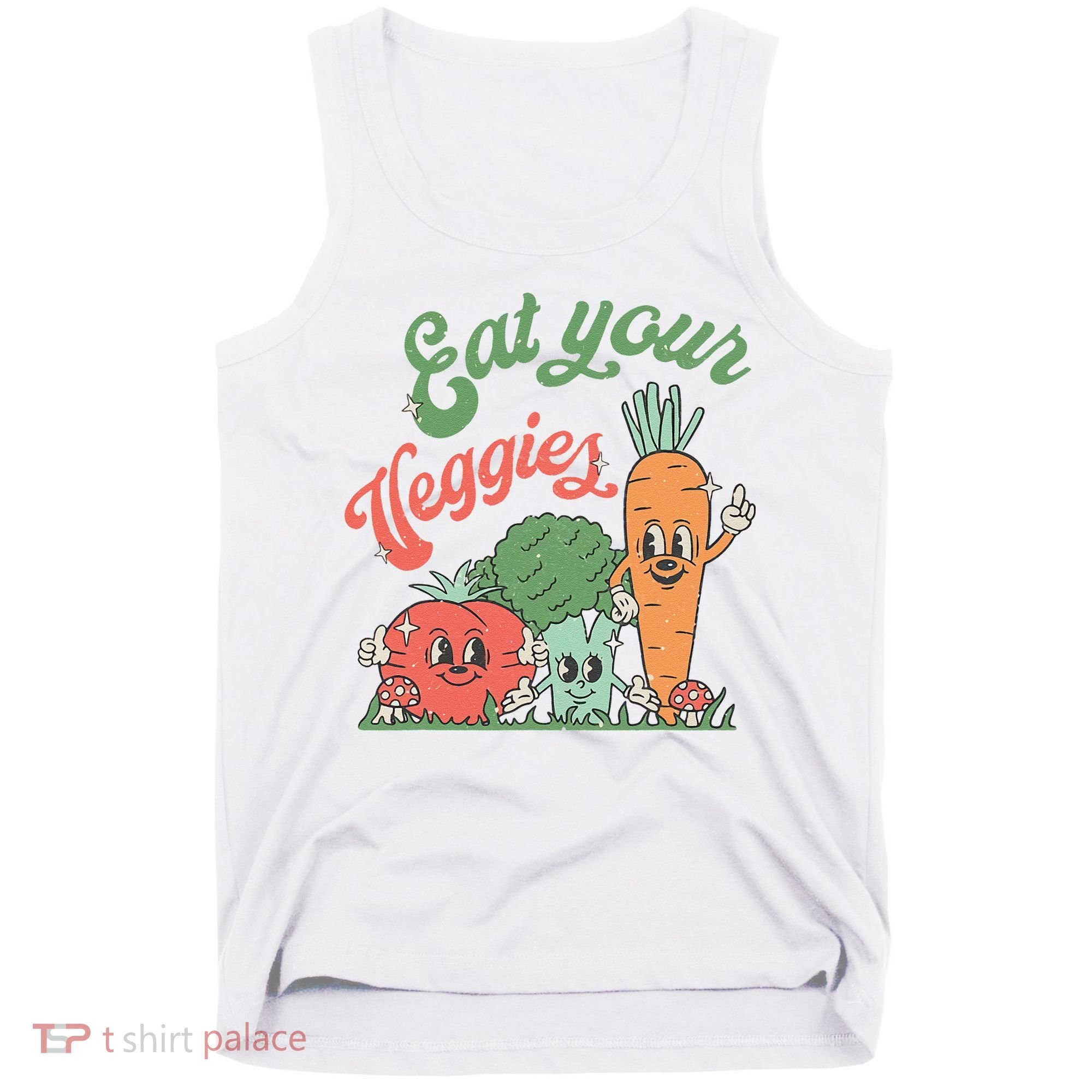 Eat Your Veggies Retro Vegan Farmer Market Vegetable Tank Top