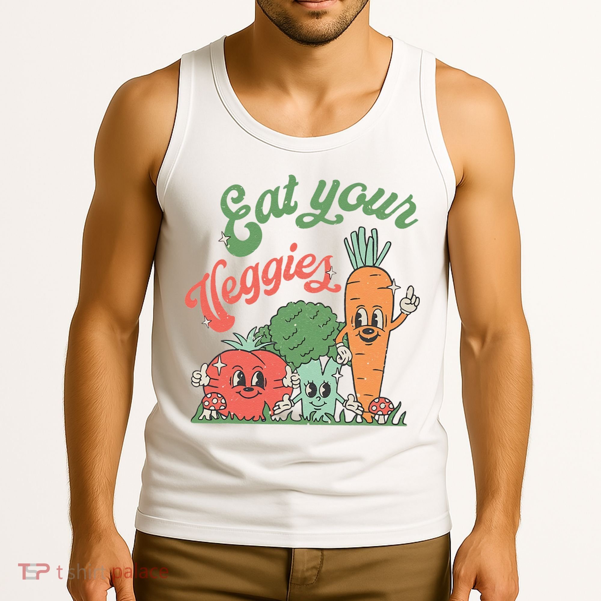 Eat Your Veggies Retro Vegan Farmer Market Vegetable Tank Top