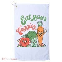Eat Your Veggies Retro Vegan Farmer Market Vegetable Golf Towel thumb 0