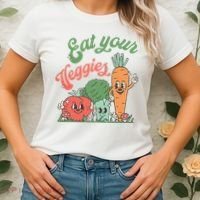 Eat Your Veggies Retro Vegan Farmer Market Vegetable Women's T-Shirt thumb 2