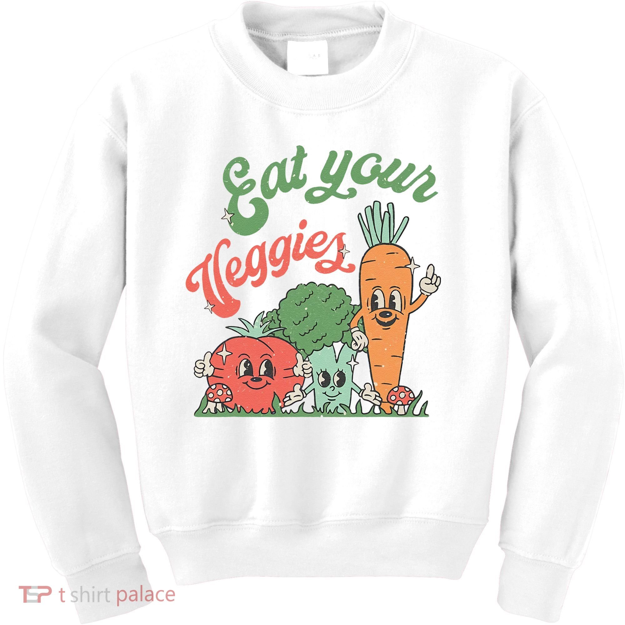 Eat Your Veggies Retro Vegan Farmer Market Vegetable Kids Sweatshirt
