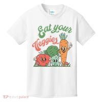 Eat Your Veggies Retro Vegan Farmer Market Vegetable Kids T-Shirt thumb 0