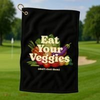 Eat Your Veggies DonT Elect Them Golf Towel thumb 1