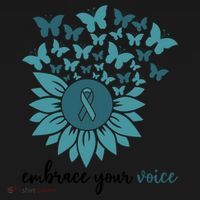 Embrace Your Voice Sexual Assault Awareness Sunflower Ribbon Great Gift Women's Hoodie thumb 2