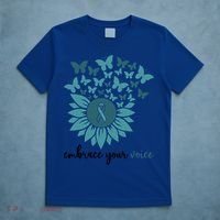 Embrace Your Voice Sexual Assault Awareness Sunflower Ribbon Great Gift T-Shirt thumb 5